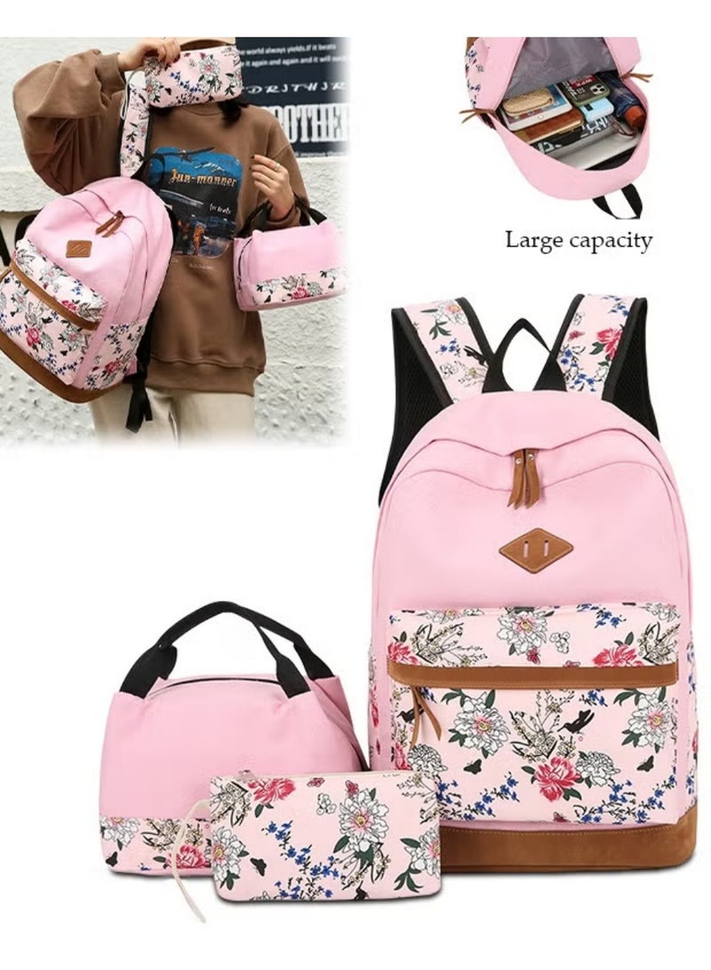 حقائب المدرسة للأطفال 3pcs مجموعة حقيبة الظهر,حقائب الظهر المدرسية للفتيات المراهقات حقائب الكتب المدرسية مجموعة حقيبة الغداء القلم الرصاص حالة السفر حقيبة النهار الخفيفة الوزن حقيبة المدرسة للأطفال,لطيف الطالب حقيبة الظهر مجموعة حقيبة المدرسة ذات القدرة الكبيرة الوظيفية للأطفال الفتيات - Image 1